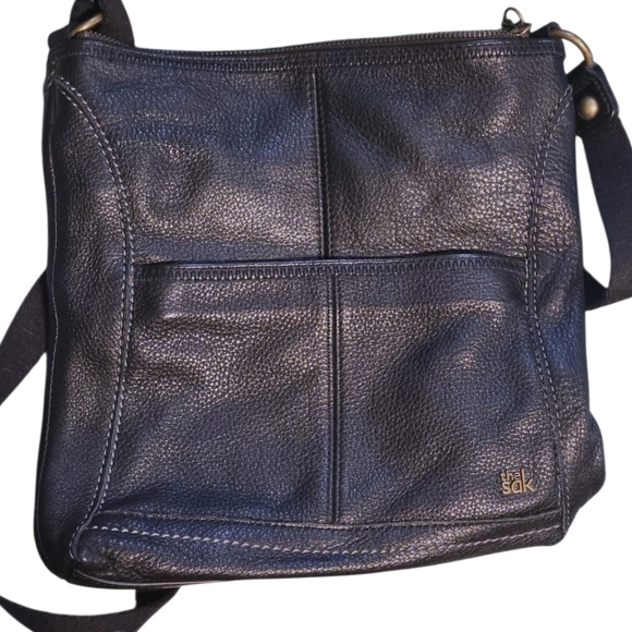 The Sak Handbags - The Sak Iris Leather Crossbody Bag Black Adjustable Strap Pockets